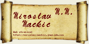 Miroslav Mačkić vizit kartica